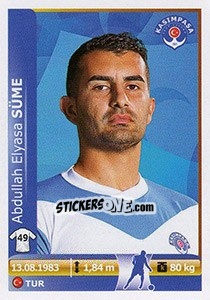 Sticker Abdullah Elyasa Sume - Spor Toto Süper Lig 2012-2013 n. 232 - Panini