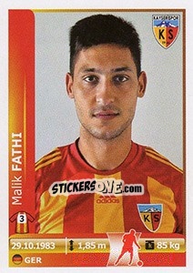 Sticker Malik Fathi - Spor Toto Süper Lig 2012-2013 - Panini