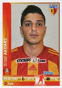 Cromo Erdal Akdari - Spor Toto Süper Lig 2012-2013 - Panini