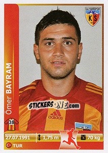 Cromo Omer Bayram - Spor Toto Süper Lig 2012-2013 - Panini