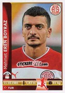 Sticker Mehmet Eren Boyraz - Spor Toto Süper Lig 2012-2013 n. 284 - Panini