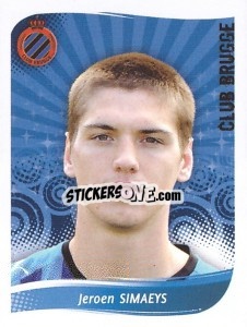 Cromo Jeroen Simaeys - Football Belgium 2008-2009 n. 49 - Panini