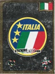 Figurina Federazione Italiana Giuoco Calcio emblem - FIFA World Cup Italia 1990 - Panini