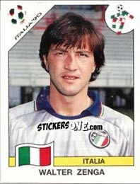 Sticker Walter Zenga - FIFA World Cup Italia 1990 - Panini