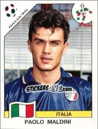 Sticker Paolo Maldini - FIFA World Cup Italia 1990 n. 46 - Panini
