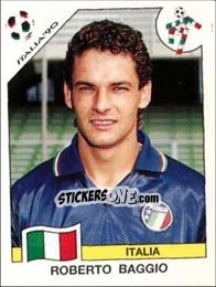 Sticker Roberto Baggio - FIFA World Cup Italia 1990 n. 53 - Panini