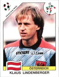 Sticker Klaus Lindenberger - FIFA World Cup Italia 1990 - Panini