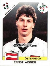 Sticker Ernst Aigner - FIFA World Cup Italia 1990 n. 63 - Panini