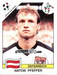 Sticker Anton Pfeffer - FIFA World Cup Italia 1990 - Panini