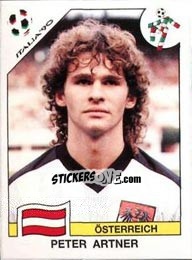 Sticker Peter Artner - FIFA World Cup Italia 1990 n. 66 - Panini