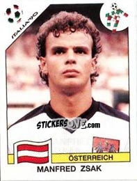 Sticker Manfred Zsak - FIFA World Cup Italia 1990 - Panini