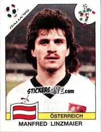 Sticker Manfred Linzmaier - FIFA World Cup Italia 1990 - Panini