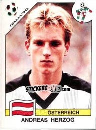 Sticker Andreas Herzog - FIFA World Cup Italia 1990 - Panini