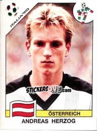 Sticker Andreas Herzog - FIFA World Cup Italia 1990 n. 70 - Panini
