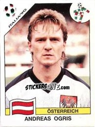 Sticker Andreas Ogris - FIFA World Cup Italia 1990 - Panini