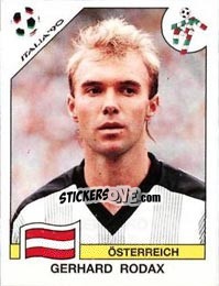 Sticker Gerhard Rodax - FIFA World Cup Italia 1990 n. 74 - Panini