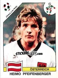 Cromo Heimo Pfeifenberger - FIFA World Cup Italia 1990 - Panini