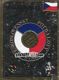 Sticker Ceskoslovensky Fotbalovy Svaz emblem - FIFA World Cup Italia 1990 - Panini