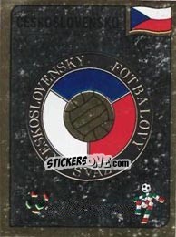 Sticker Ceskoslovensky Fotbalovy Svaz emblem - FIFA World Cup Italia 1990 n. 76 - Panini