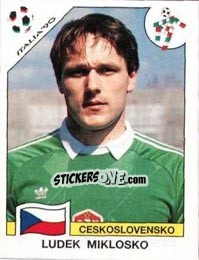 Sticker Ludek Miklosko - FIFA World Cup Italia 1990 - Panini