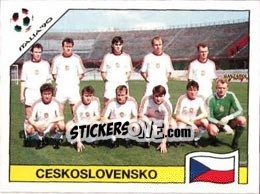 Figurina Team photo Ceskoslovensko - FIFA World Cup Italia 1990 - Panini