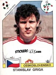 Sticker Stanislav Griga - FIFA World Cup Italia 1990 n. 92 - Panini