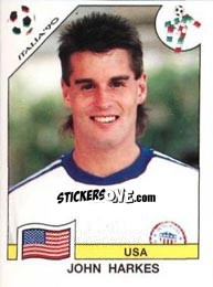 Sticker John Harkes - FIFA World Cup Italia 1990 - Panini