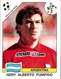 Cromo Nery Alberto Pumpido - FIFA World Cup Italia 1990 - Panini