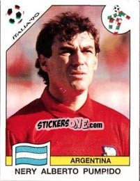 Sticker Nery Alberto Pumpido - FIFA World Cup Italia 1990 n. 115 - Panini