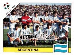Sticker Team Photo Argentina - FIFA World Cup Italia 1990 - Panini