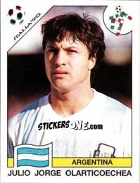 Cromo Julio Jorge Olarticoechea - FIFA World Cup Italia 1990 - Panini