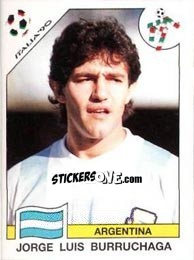 Cromo Jorge Luis Burruchaga - FIFA World Cup Italia 1990 - Panini
