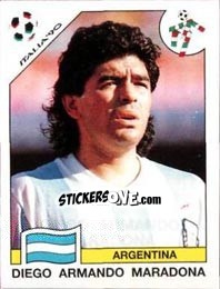 Sticker Diego Armando Maradona - FIFA World Cup Italia 1990 n. 128 - Panini