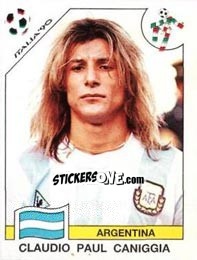 Sticker Claudio Paul Caniggia - FIFA World Cup Italia 1990 n. 129 - Panini
