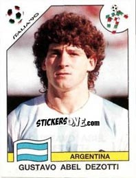 Cromo Gustavo Abel Dezotti - FIFA World Cup Italia 1990 - Panini