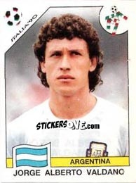 Sticker Jorge Alberto Valdano - FIFA World Cup Italia 1990 - Panini