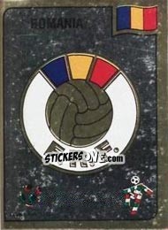 Cromo Federatia Romana de Fotbal emblem - FIFA World Cup Italia 1990 - Panini