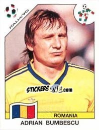 Sticker Adrian Bumbescu - FIFA World Cup Italia 1990 - Panini