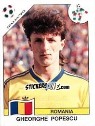 Cromo Gheorghe Popescu - FIFA World Cup Italia 1990 - Panini
