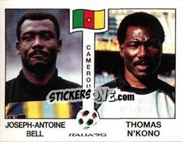Sticker Joseph-Antoine Bell / Thomas N'Kono - FIFA World Cup Italia 1990 n. 173 - Panini