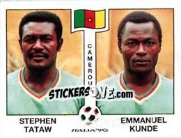 Figurina Stephen Tataw / Emmanuel Kunde - FIFA World Cup Italia 1990 - Panini