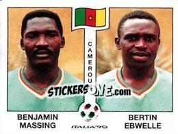 Sticker Benjamin Massing / Bertin Ebwelle - FIFA World Cup Italia 1990 n. 175 - Panini