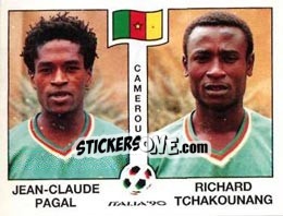 Cromo Jean-Claude Pagal / Richard Tchakounang - FIFA World Cup Italia 1990 - Panini