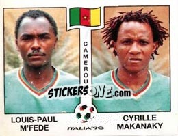 Sticker Louis Paul M'Fede / Cyrille Makanaky - FIFA World Cup Italia 1990 - Panini