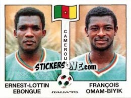 Sticker Ernest-Lottin Ebongue / Francois Omam-Biyik - FIFA World Cup Italia 1990 - Panini