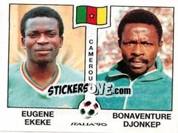Sticker Eugene Ekeke / Bonaventure Djonkep - FIFA World Cup Italia 1990 n. 180 - Panini