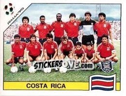Sticker Team photo Costa Rica - FIFA World Cup Italia 1990 - Panini