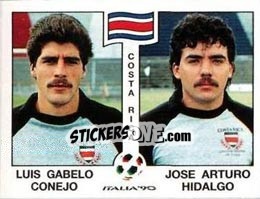 Cromo Luis Gabelo Conejo / Jose Arturo Hidalgo - FIFA World Cup Italia 1990 - Panini