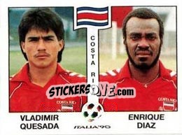 Sticker Vladimir Quesada / Enrique Diaz - FIFA World Cup Italia 1990 n. 184 - Panini