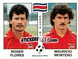 Sticker Roger Flores / Mauricio Montero - FIFA World Cup Italia 1990 n. 185 - Panini